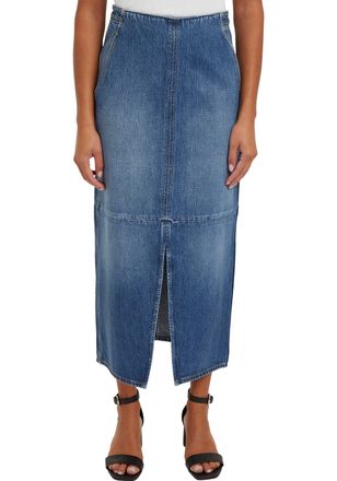 Tommy Hilfiger Bleistiftrock TOMMY HILFIGER DNM MIDI SKIRT HW BETH CTD, Damen, Gr. 34, blau (beth), Denim/Jeans, Obermaterial: 100% Baumwolle, unifarben, regular fit