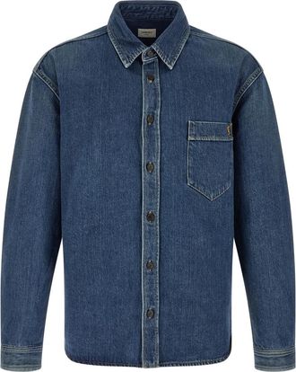 Saint Laurent Blue Loose Denim Shirt