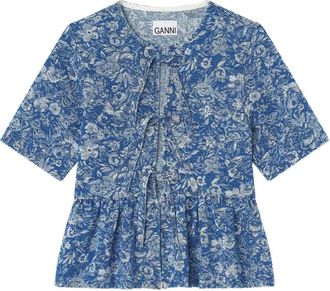 Ganni Dames, Blouses & Shirts, Blauw, Maat: M