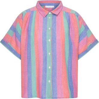By-Bar Amsterdam Overhemden, Dames, Veelkleurig, L, Katoen, Sunny Rainbow Pleats Blouse