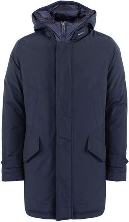 Woolrich Hoge Kraag Parka in Blauw - Heren - Parka Jassen - Blauw - M - Jassen