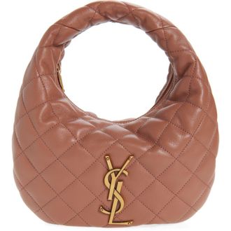 Saint Laurent Baby Icare Quilted Leather Hobo Bag in Hortensia at Nordstrom