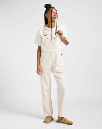 Lee Overall LEE Lee Overall Straight Bib, Damen, Gr. S, N-Gr, beige, Obermaterial: 69% Baumwolle CO. 31% Lyocell CLY., Overalls Overall