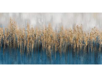 Schubiger M&ouml;bel Bild Abstrakt mit Blau und Gold 1