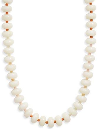 Nordstrom 12mm Beaded Necklace in Neutral Multi- Gold at Nordstrom