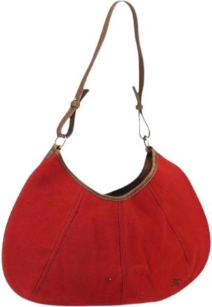 Burberry Pre-owned Vintage Canvas Schoudertas - Dames - Vintage Schoudertas - Rood - ONE Size - Vintage