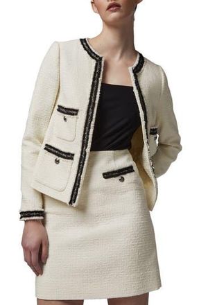 L.k. Bennett Charlee Tweed Jacket in Cream at Nordstrom Rack, Size 10 Us / 14 Uk
