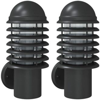 vidaXL Vidaxl - Apliques De Exterior 2 Unidades Acero Inoxidable Negro