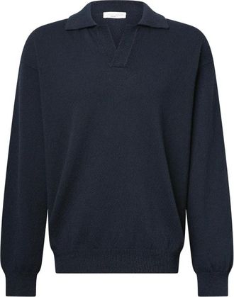 Roberto Collina V-hals Truien - Heren - V-hals truien - Blauw - XL - Katoen - Truien & Vesten