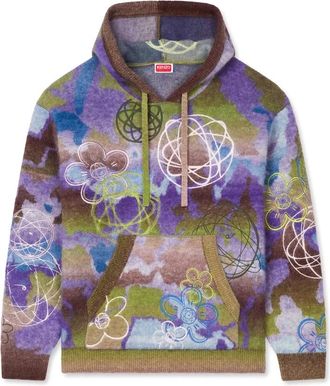 Kenzo Futura 2000 Gebreide Hoodie - Heren - Hoodies - Veelkleurig - M - Wol - Hoodies & sweatvesten