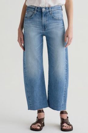 AG - Adriano Goldschmied Hattie Raw Hem High Waist Crop Barrel Jeans in Helios at Nordstrom Rack, Size 26