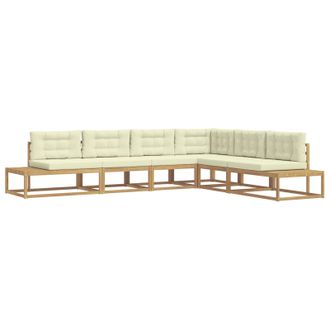 vidaXL Conjunto De Sof&aacute;s De Exterior Blanco 357 X 198,5 X 73 Cm Vidaxl