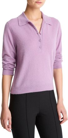 Vince Cashmere & Silk-Blend Polo Sweater