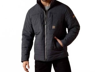 Ariat Rebar Valiant Stretch Canvas Insulated Jacket - Plus In Charcoal Heather
