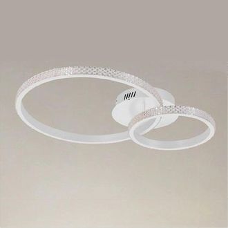 Trade Shop Trade Shop Traesio - Trade Shop - Plafoniera Led 48 W 2 Efectos Cristally Telecomando Modern Bianco 31777