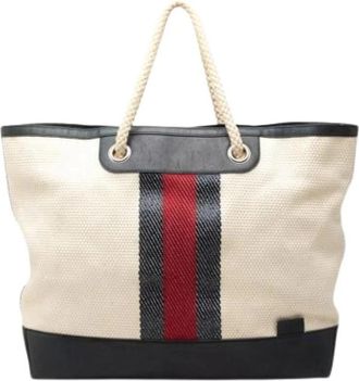 Gucci Pre-owned Vintage Tote Bag - Dames - Vintage Shopper - Beige - ONE Size - Leer - Vintage