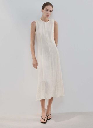 Mango Vestito svasato godet grezzo - Donna - XL - MANGO