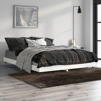 vidaXL Vidaxl - Estructura De Cama Madera De Ingenier&iacute;a Blanco Brillo 140x190cm