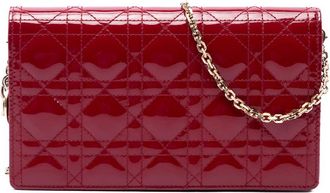 Dior Pre-owned Dior Patent Cannage Lady Chain Convertible Clutch Ladies AELOLQGN3F6HW17W