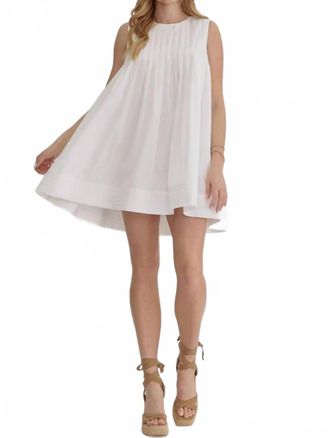 Entro Simply Chic Sleeveless Babydoll Dress In Cream