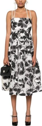 Stine Goya Kleedjes, Dames, Veelkleurig, S, Witte Jurk met Zijzakken