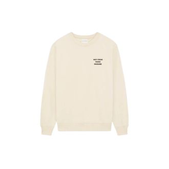Dr&ocirc;le de Monsieur Le Sweatshirt Slogan - Dames - Ronde hals truien - Beige - S - Katoen - Truien & Vesten