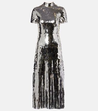 Self Portrait Sequined midi dress