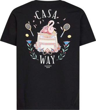 Casablanca Mens T-Shirt Casa Way Black Organic Cotton T-Shirts And Polos