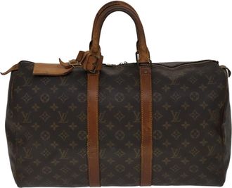 Louis Vuitton Keepall 45 Brown Canvas Travel Bag (Pre-Owned)