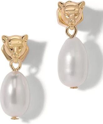 Miranda Frye Panther Freshwater Pearl Drop Earrings in Gold at Nordstrom