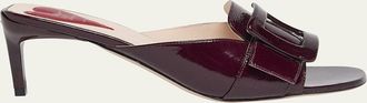 Roger Vivier Patent Leather Buckle Mule Sandals