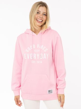 Zwillingsherz Hoodie ZWILLINGSHERZ Everyday, Damen, Gr. L/XL, rosa, Sweatware, Obermaterial: 80% Polyester, 20% Baumwolle, Sweatshirts Hoodie, Mini-Me,mit Stickerei