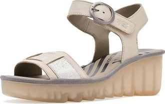 FLY London Beik618fly Womens Sandals Off-White/Pink Luxor : EU 40 (US Womens 9-9.5) M, Leather