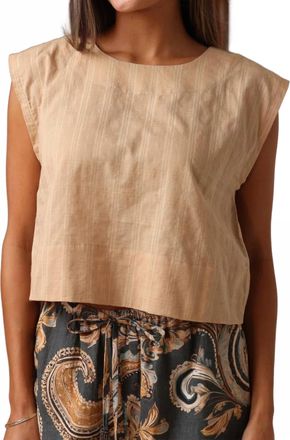 Shore Leave Teagan Shadow Gingham Top In Honey