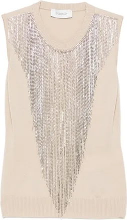 Sportmax Fringed Crystal-embellished Top