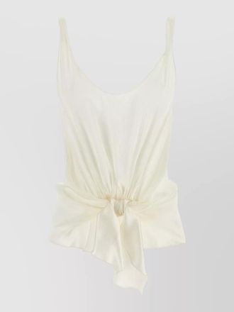 J.W.Anderson textured sleeveless tie detail scoop neck top