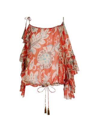 Etro Etro Ein&auml;rmeliges Seidenoberteil mit Blumenmotiv