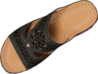 Generic Summer Slippers Women Breathable Slip On Slippers Open Toe Classic Stylish Comfortable Lightweight Wide Fit Wedge Sandals Beach Daily