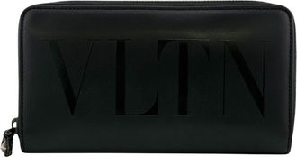 Valentino Garavani Black Leather Long Wallet (Bi-Fold) (Pre-Owned)