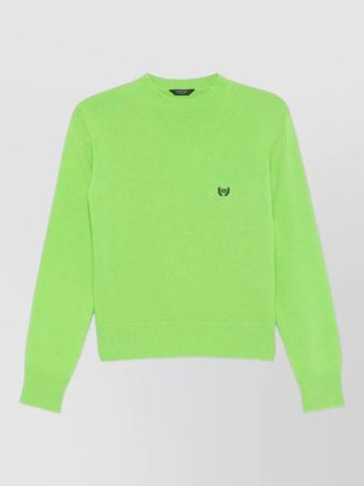 Balenciaga logo-print wool crew-neck long-sleeve jumper