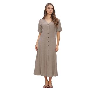 Moss Copenhagen Dames, Jurken, Beige, Maat: XS Linnen