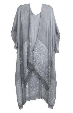 Saachi Shimmer Sequin Longline Ruana in Grey at Nordstrom Rack