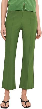 Vince Mid Rise Pintuck Crop Flare Pants Womens Clothing Herb : LG 27.5, Cotton/Elastane/Nylon