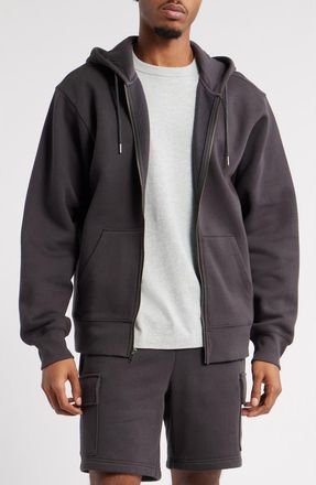BP. Front Zip Hoodie in Black Faded at Nordstrom, Size X-Small