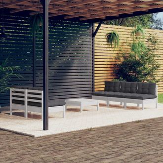 vidaXL Muebles De Jard&iacute;n 6 Pzas Con Cojines Antracita Madera De Pino Vidaxl