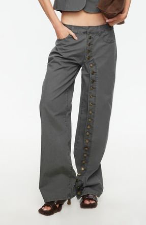 Lioness Penny Cotton Pants in Moss at Nordstrom, Size X-Small