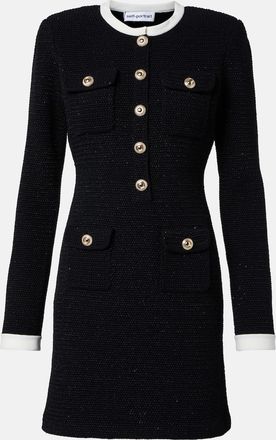 Self Portrait Cotton and wool-blend minidress