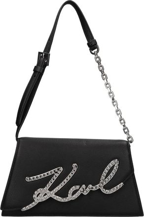 Karl Lagerfeld K/Signature 2.0 Crossbody Tas - Dames - Schoudertassen - Zwart - ONE Size - Leer - Tassen