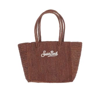 MC2 Saint Barth Textured Woven Medium Tote Bag with Embroidered Logo