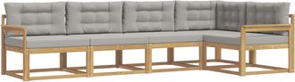 vidaXL Conjunto De Sof&aacute;s De Exterior 4 Uds. Blanco Y Gris Claro Vidaxl